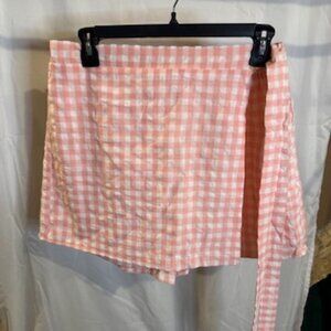Pink Gingham Wrap Skort – Size L